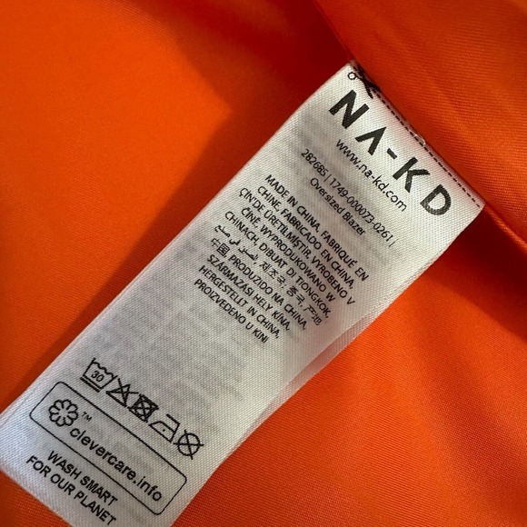 ROMEE STRIJDd x NA-KD One-Button Oversized Blazer in Orange - Picture 10 of 14